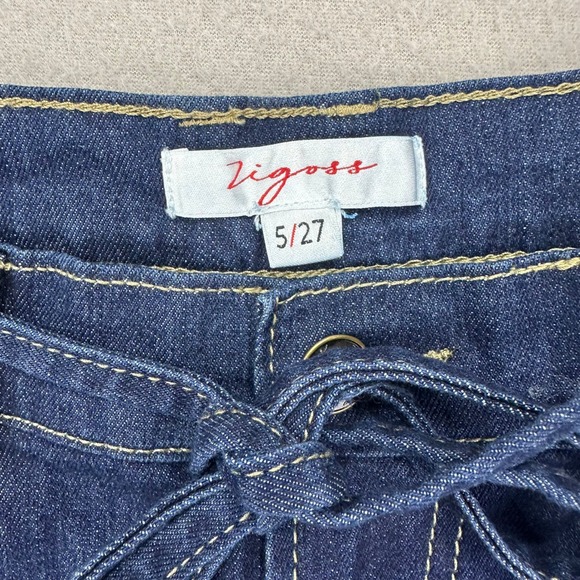 Vigoss Barell Leg Jeans Womens 5/27 Dark Wash Denim Belted Boho Retro - Picture 3 of 10